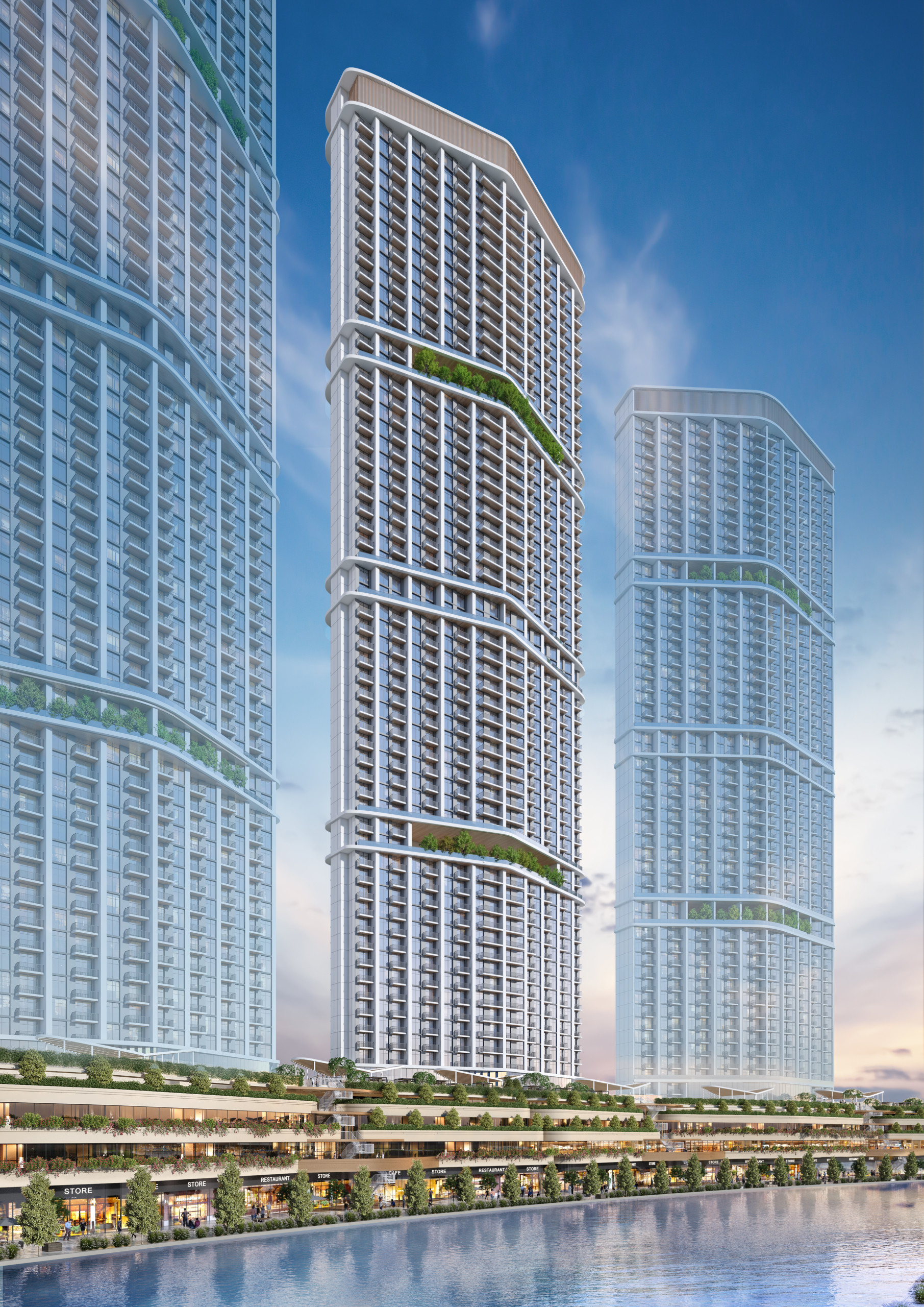 A6_DIMOND TOWER_CANAL SIDE_DAY VIEW_RENDER 320 Riverside Crescent