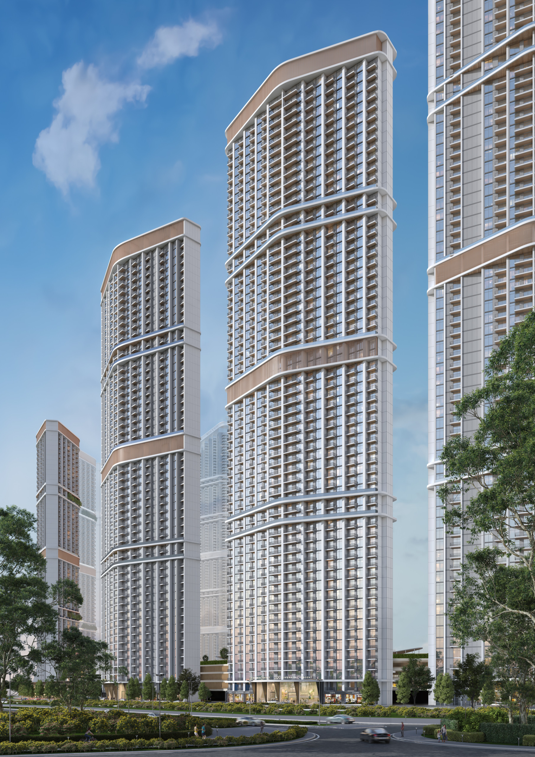 A6_DIMOND TOWER_ROAD SIDE_DAY VIEW_RENDER 320 Riverside Crescent