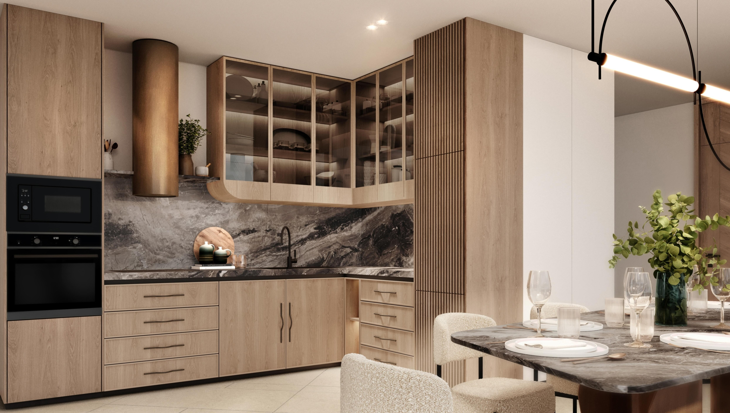 Render_WResidencesJLT_KitchenTimberOption W Residences
