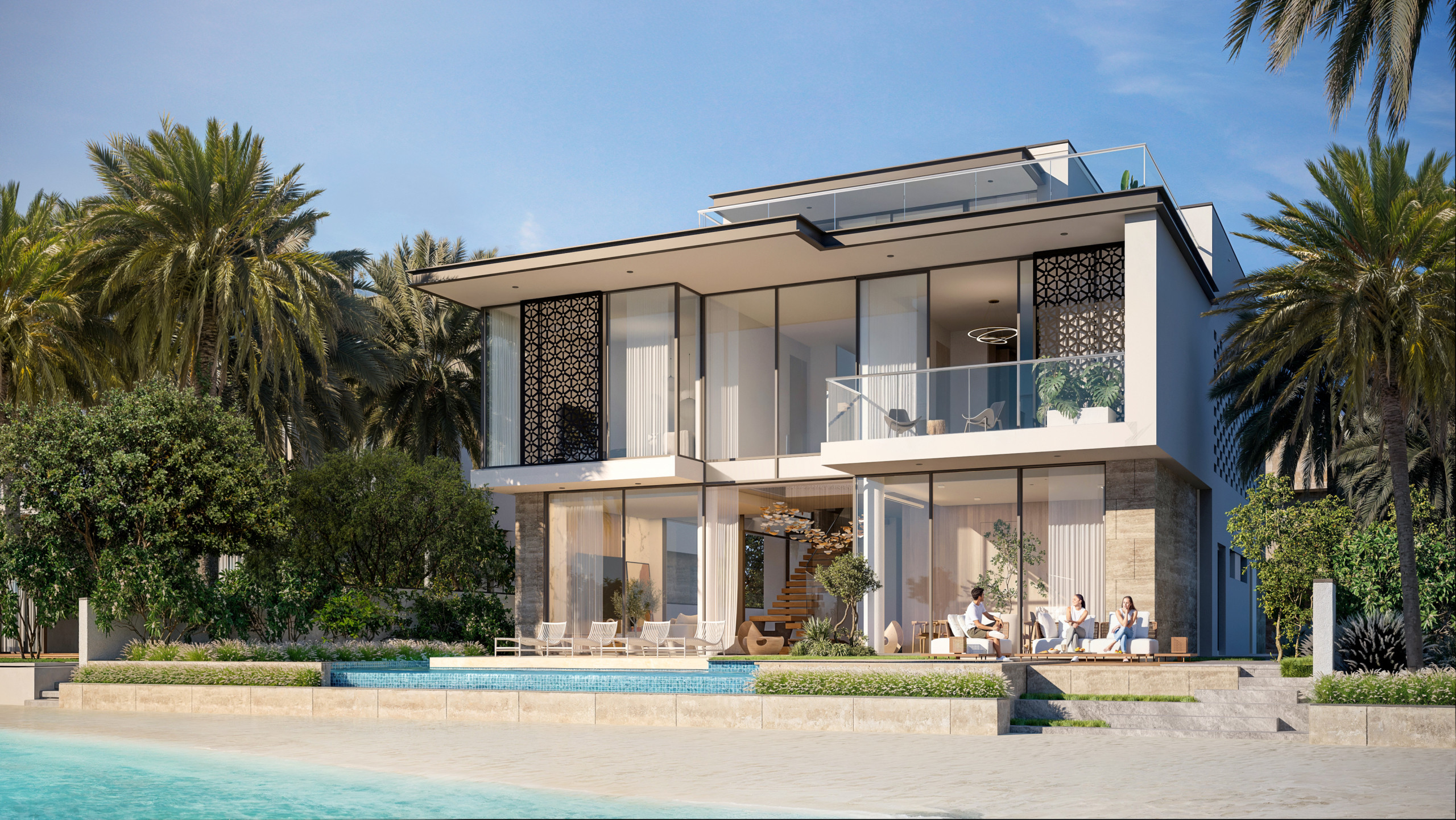 02-BV-A Rendering – Exterior Beach-side_REV03_POST Blue Horizon at Palm Jebel Ali