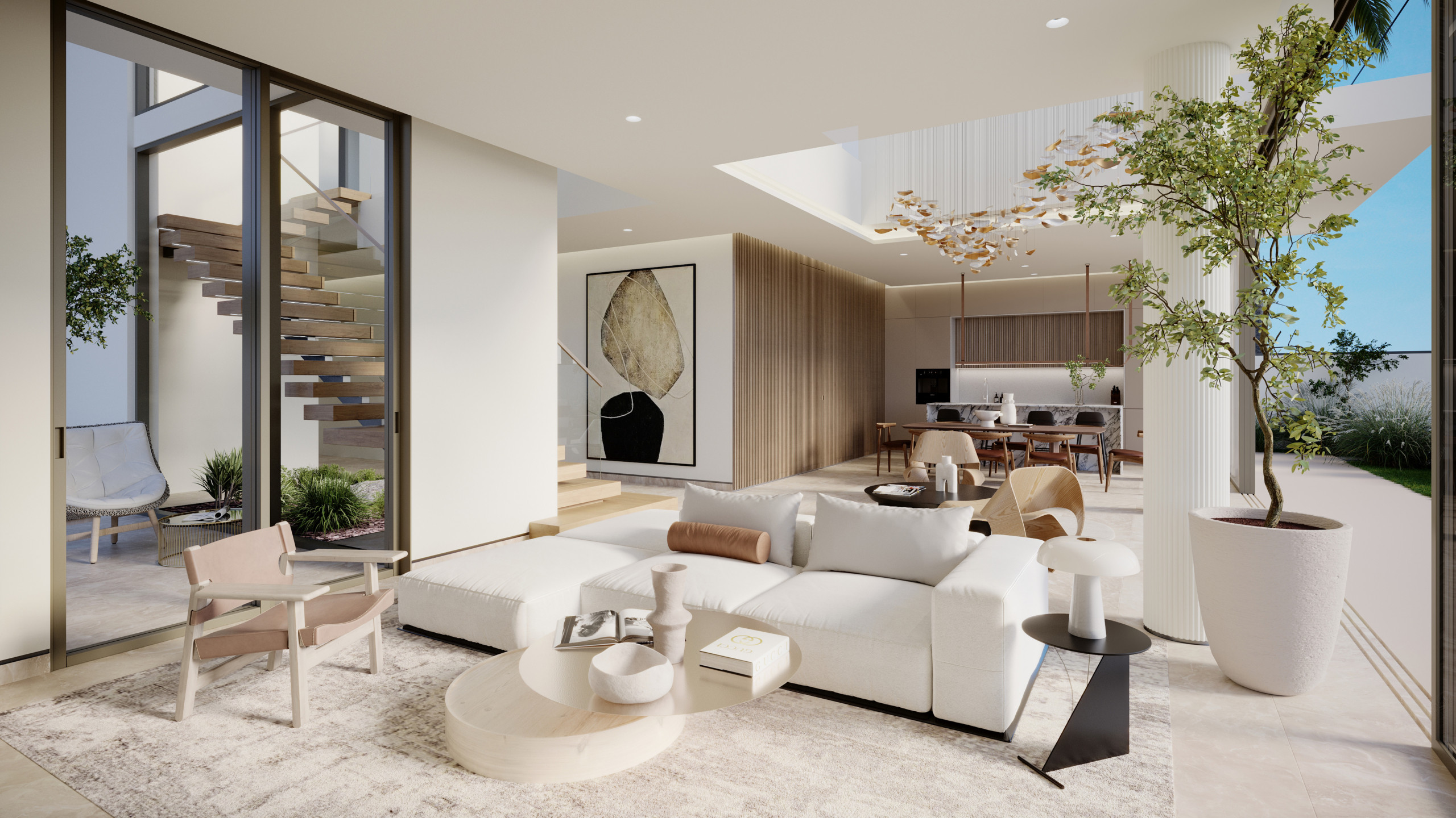 03-BV-A Rendering – Interior Living Blue Horizon at Palm Jebel Ali