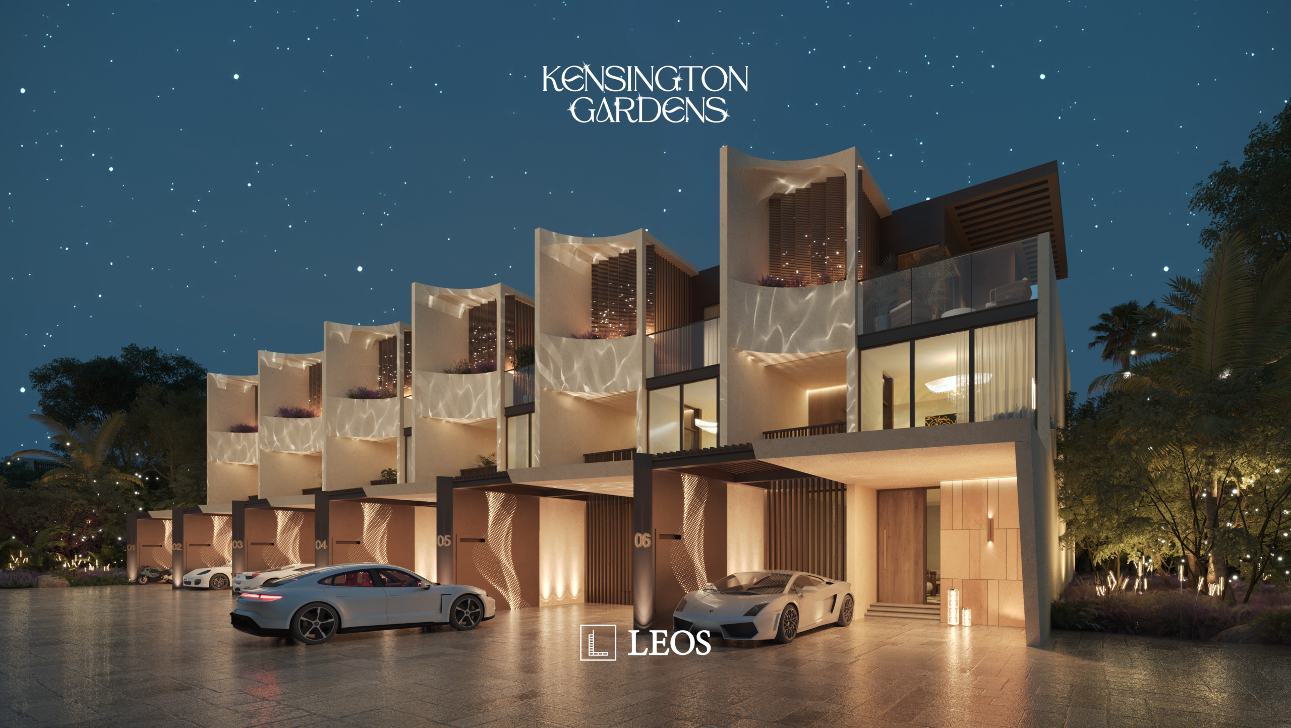 LEOS_KG_3Bed TH type A street view-Night Kensington Gardens