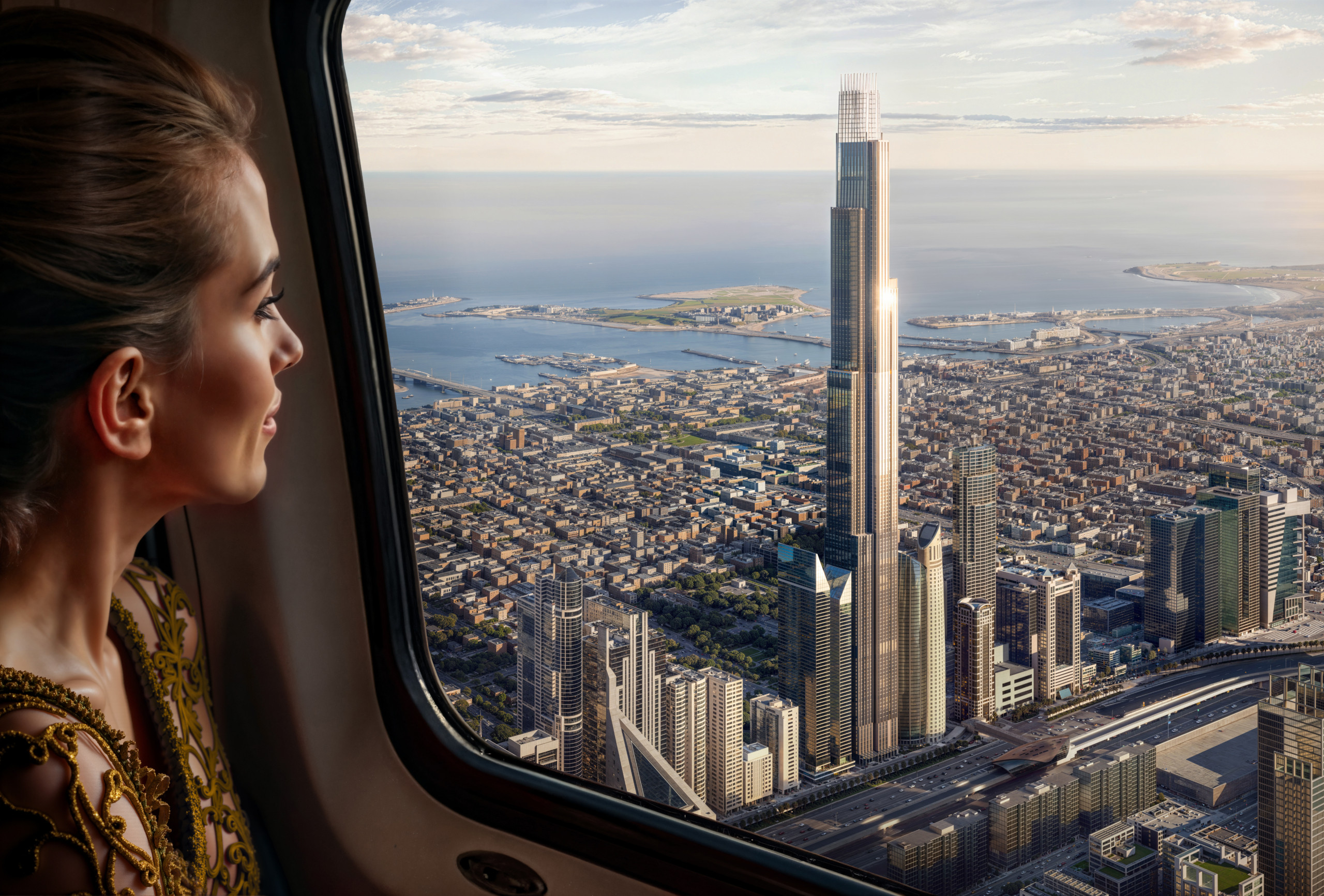 Angle 6 Gold Dress Burj Azizi