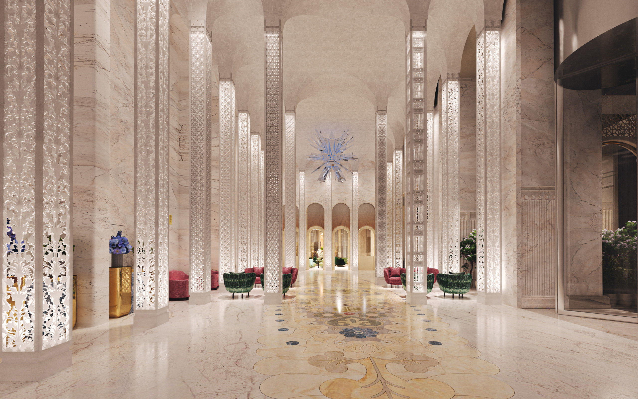 Burj Azizi – 75 Percent Concept_L000 – Lobby Opt A Burj Azizi