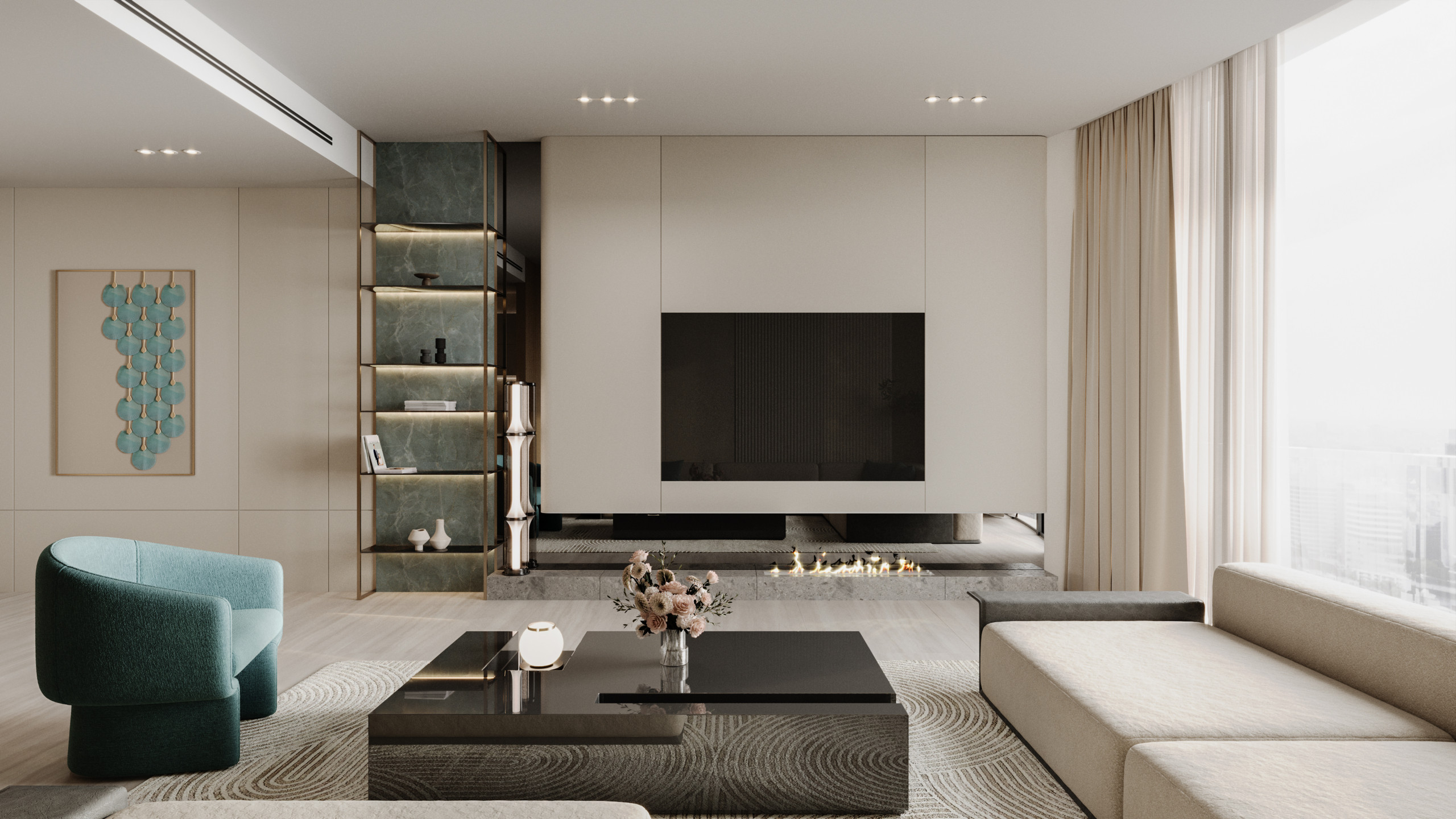 Aquarise Living Room-3 Binghatti Aquarise