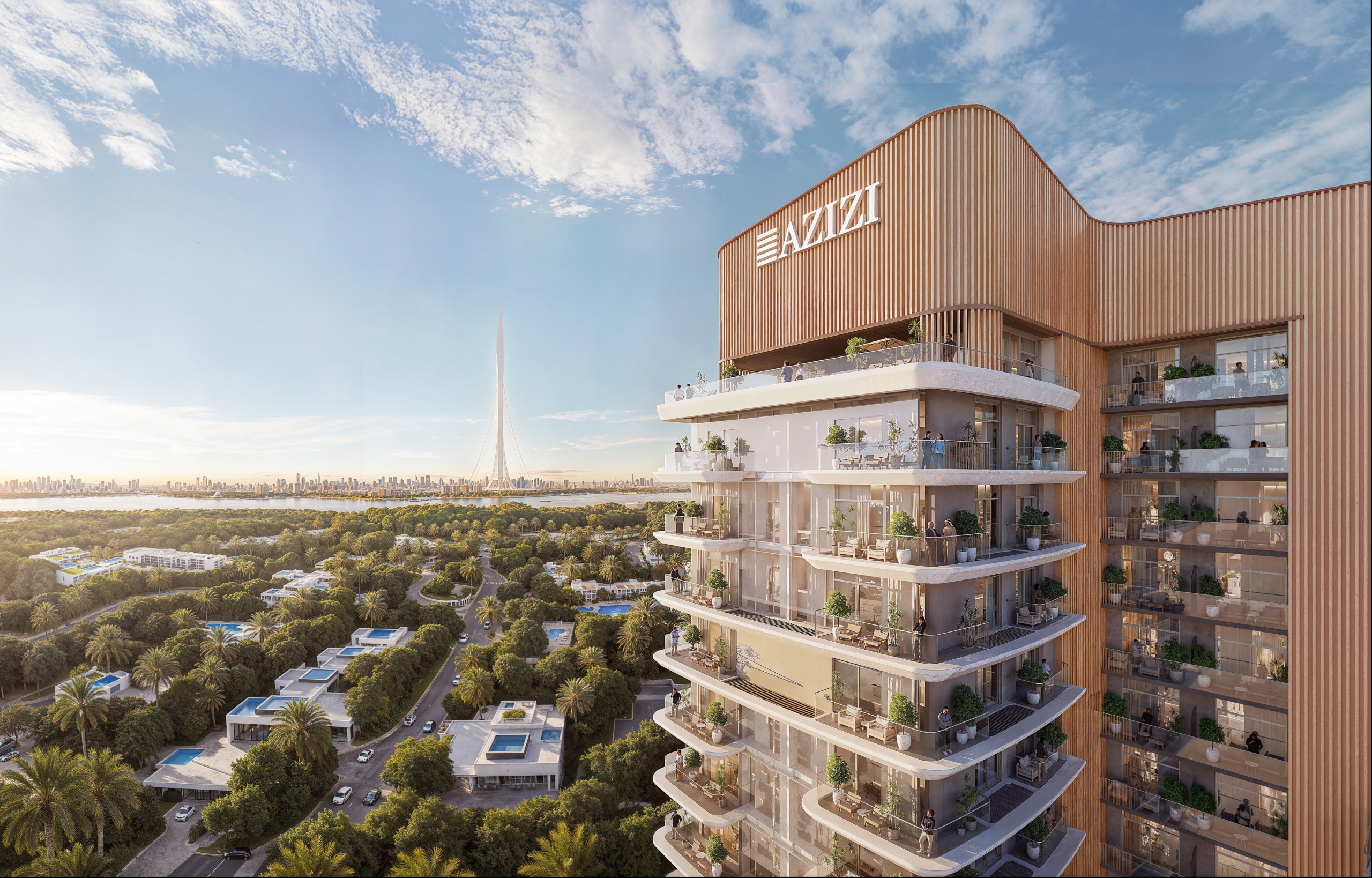 Jadaf Res Plot 12&13_balcony facade view Azizi David