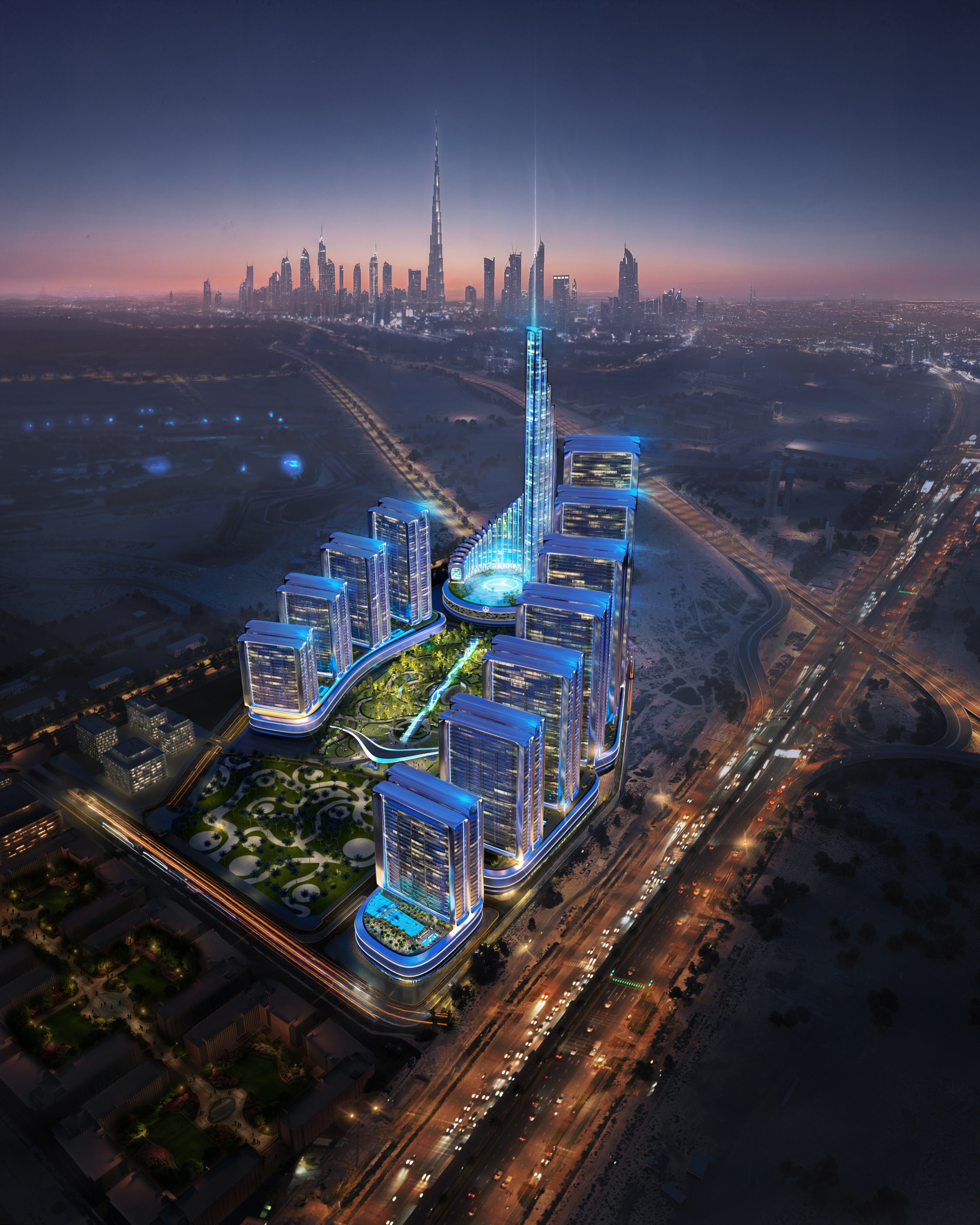 25006_aerial shotttttt Mercedes-Benz Places – Binghatti City