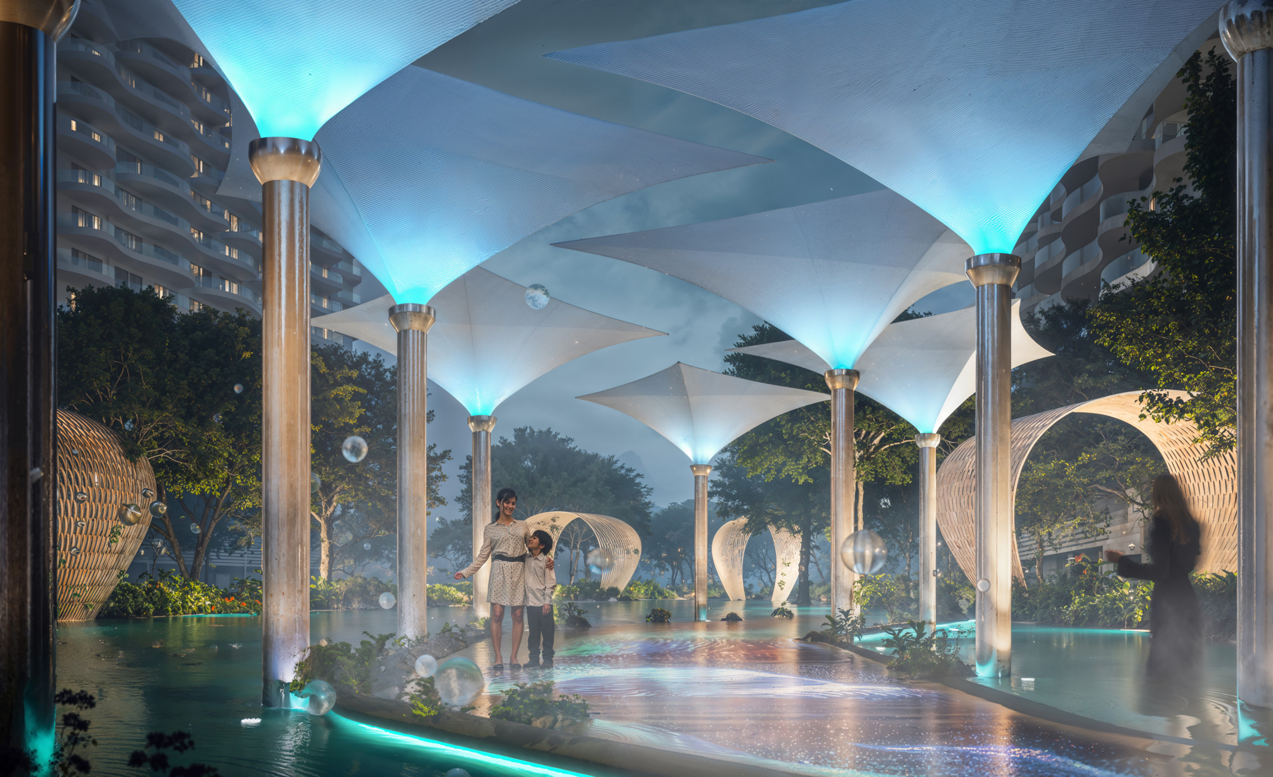 Climate – Cooling water Canopy Crop DAMAC Lagoons District – Offices & Apartments
