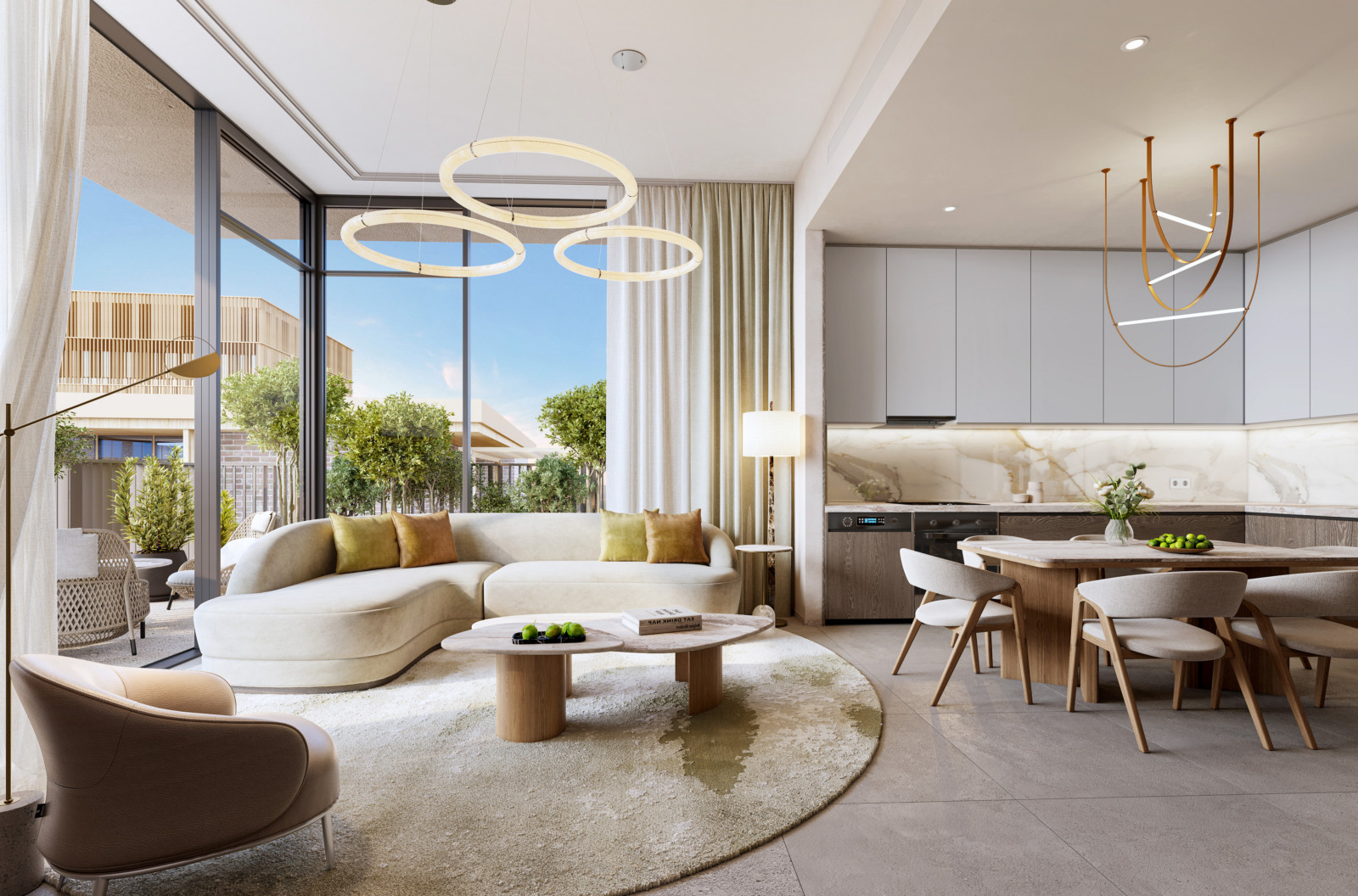 2BR – Living room Arancia Yards