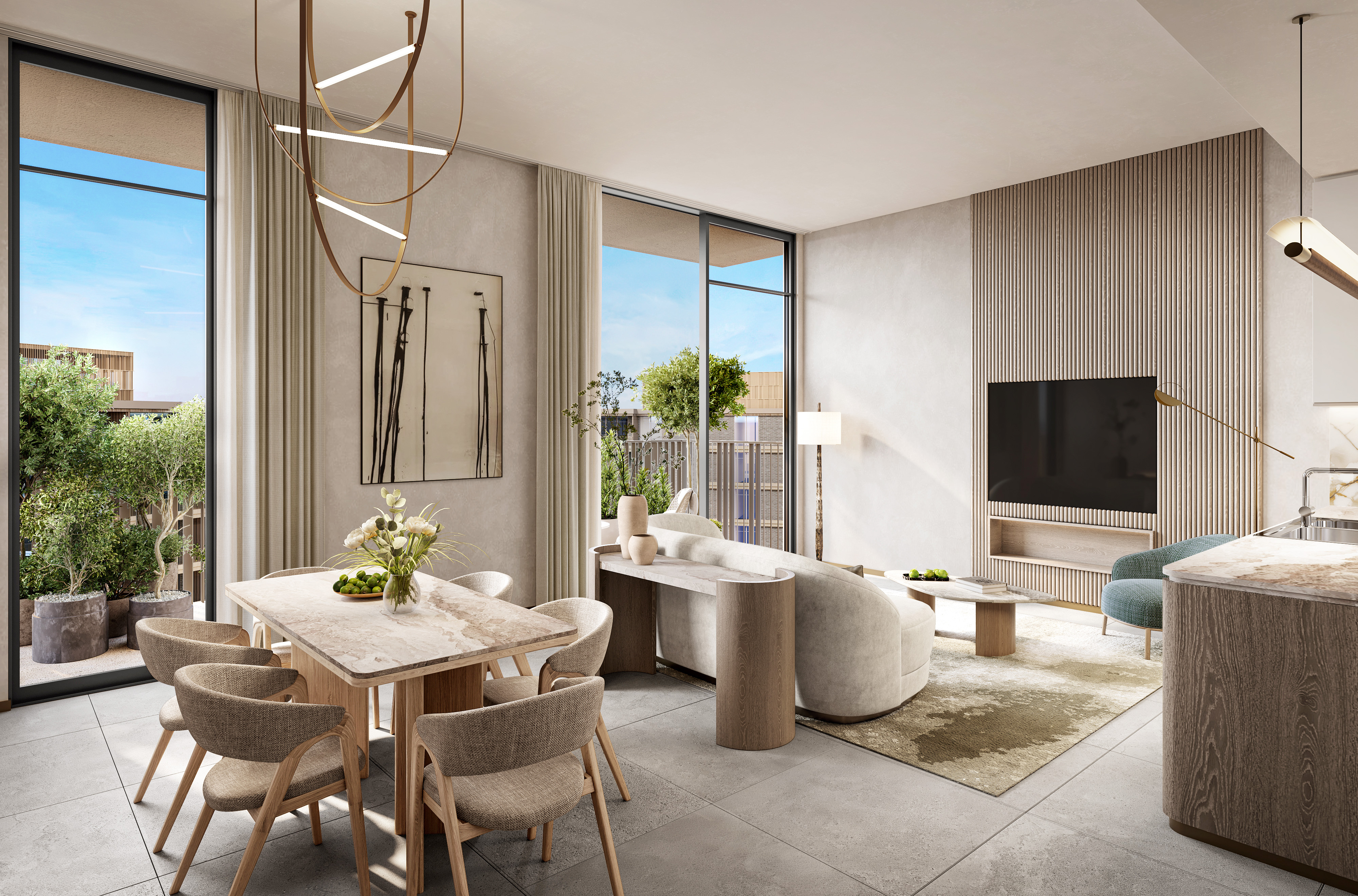 3BR – Living room 1 Arancia Yards