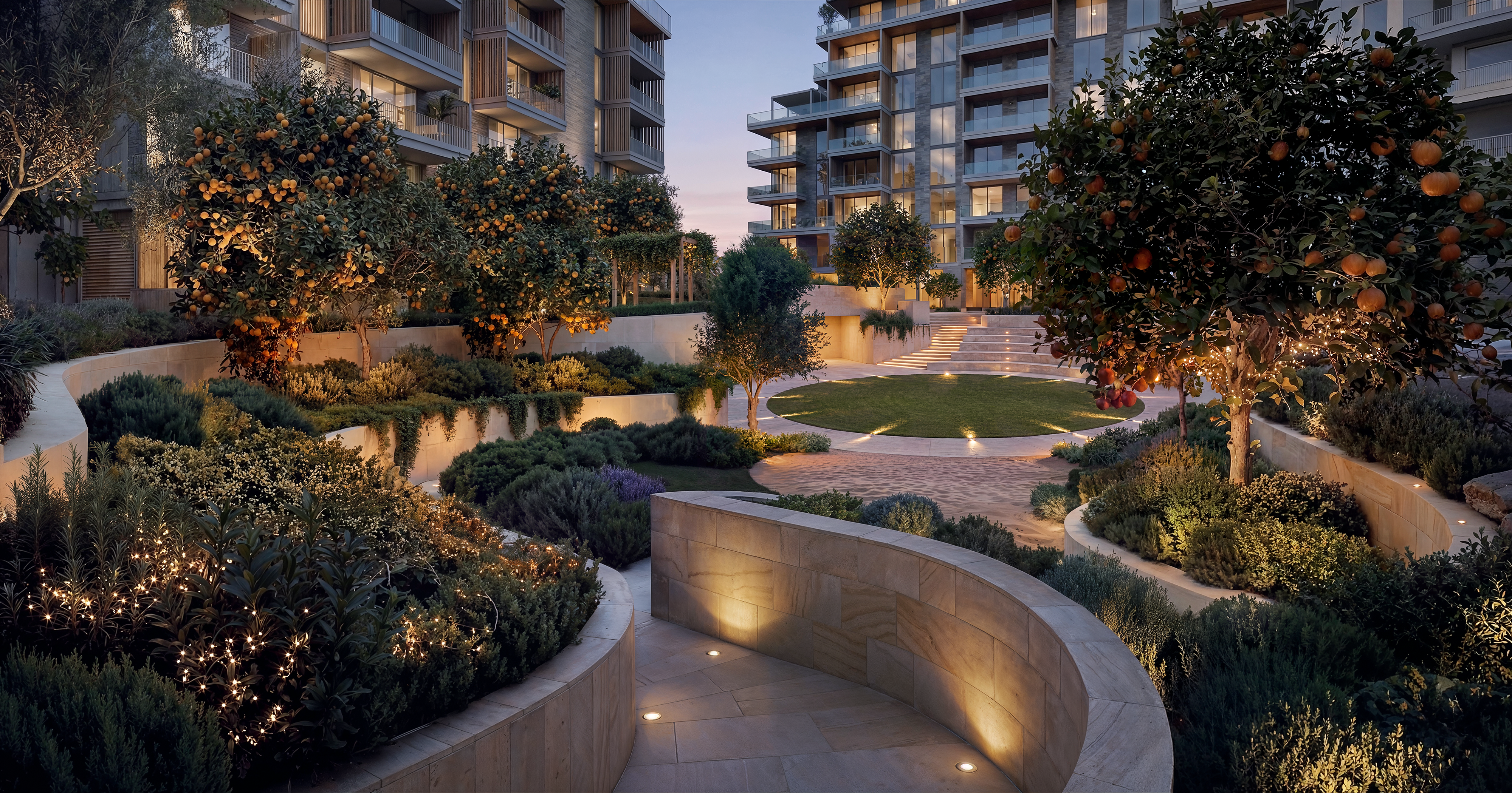 Green Walkways – Courtyard Arancia Yards